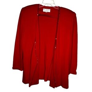 Vintage St. John Evening by Marie Gray Red Sweater Jacket‎